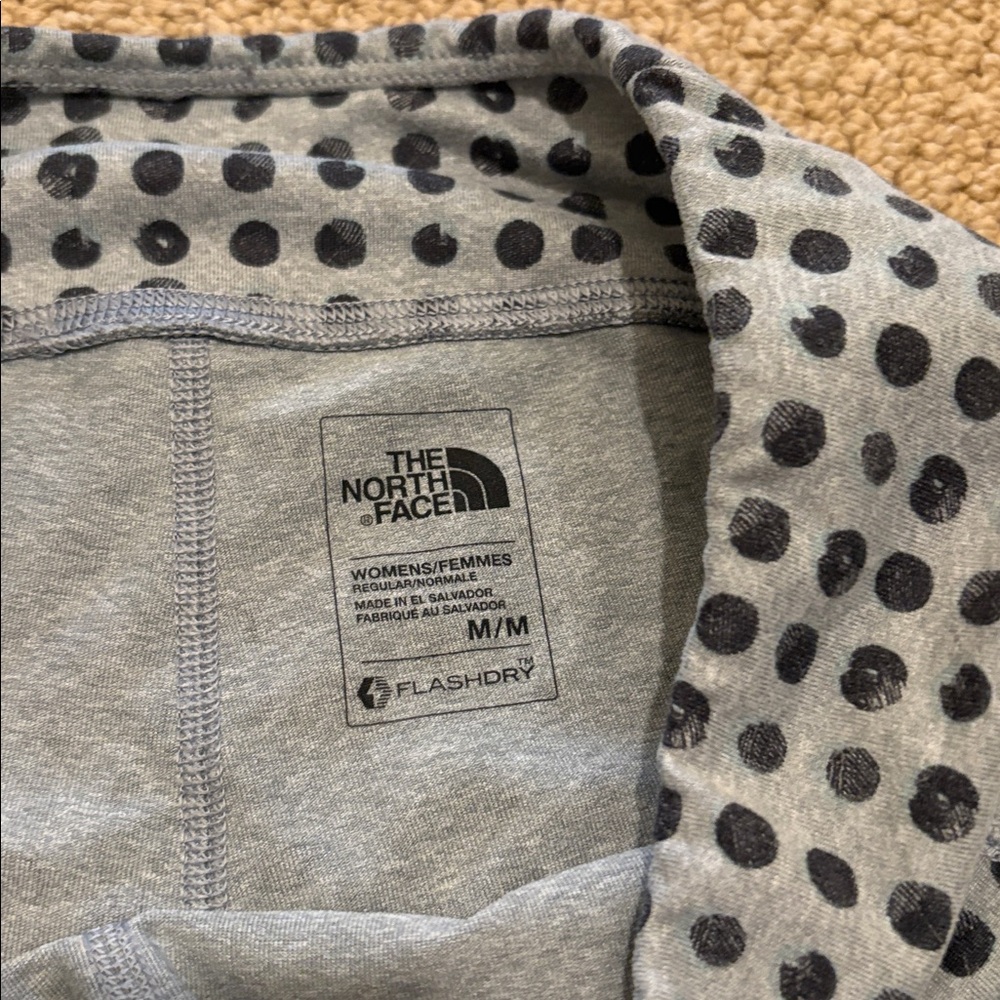 The North Face Gray and Black Polka Dot Leggings, Flash Dry, new condition - Picture 3 of 5